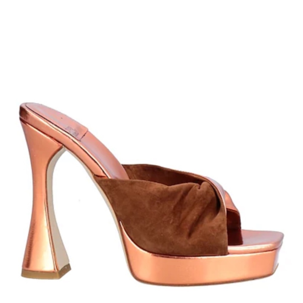 New Jeffrey Campbell Hollyweird in Rose Gold Natural Suede Size 8.5